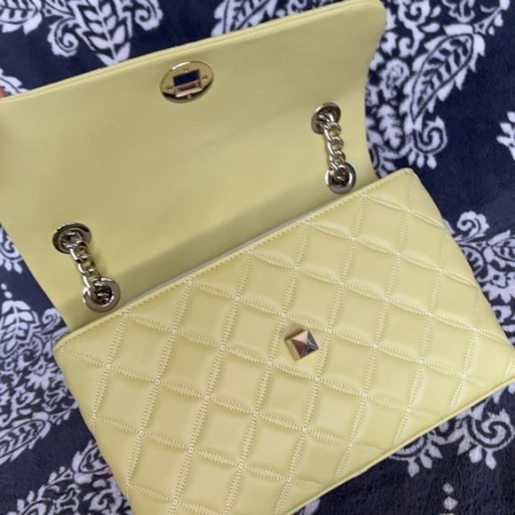 Kate Spade Natalia Smooth Leather Medium Flap Shoulder Bag Frosty Lime - Picture 9 of 16